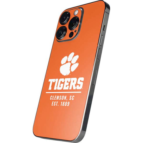 Clemson University Tigers Est 1889 Orange iPhone 14 Pro Skin